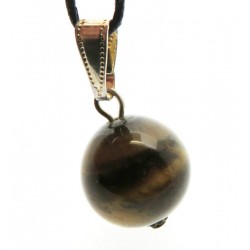 14mm Tigers Eye Gemstone Sphere Pendant